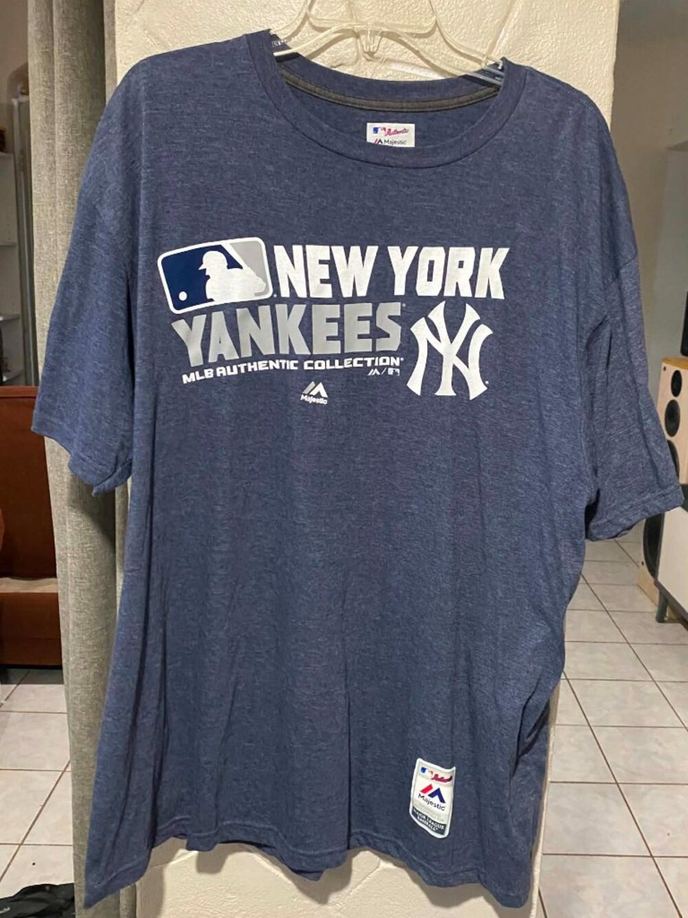 Majestic Athletic MLB Authentic New York Yankees Heather Blue T-Shirt